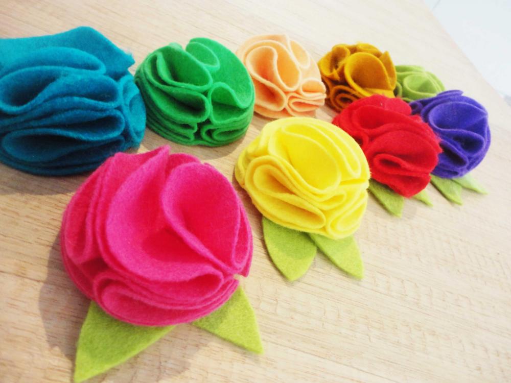 Hair Flower Clip ~ Felt Rosette ~ Medium 