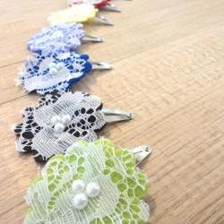 Pretty Petal Felt & Lace Snap Clip