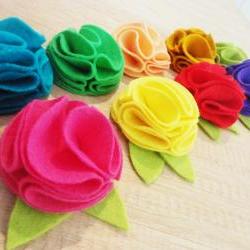 Hair Flower Clip ~ Felt Rosette ~ Medium 