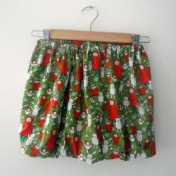 Girls Bubble Skirt in Designer Fabric 'Meet The Gang'  Size 4-5
